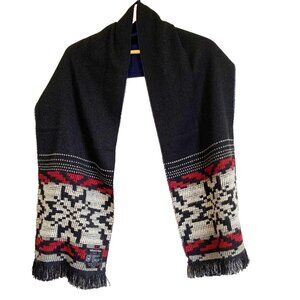 Guillaume De Moms Paris Nordic Fair Isle Wool Blend Reversible Scarf